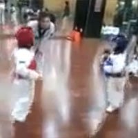 Crianças Lutando Taekwondo
