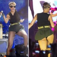 Rihanna Deixa Calcinha Ã  Mostra em Show em Israel